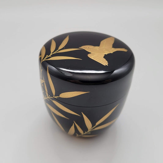 Japanse natsume kachō-ga 花鳥画 bamboe en vogel maki-e